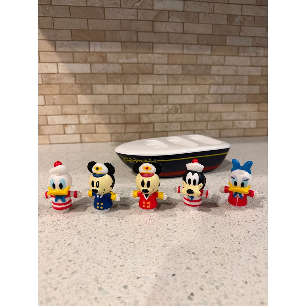 Disney Cruise Line Small World Bath Toy Set 5 Mickey Donald Goofy